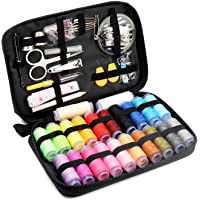 Qisiewell Kit de Costura 235 Piezas Accesorios de Costura Premium Costurero con 24 Carretes de Hilo para Uso Doméstico…